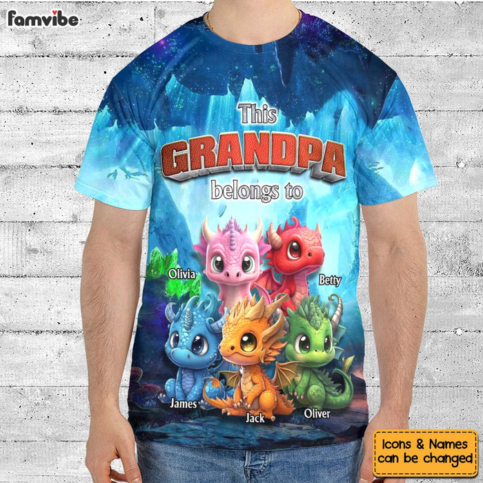 Personalized Gift For Grandpa Little Dragons All-over Print T Shirt - Hoodie - Sweatshirt 32871 1