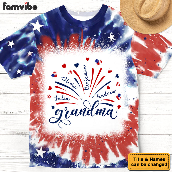 Personalized Gift For Grandma Fireworks Flag All-over Print T Shirt - Hoodie - Sweatshirt 32874 1
