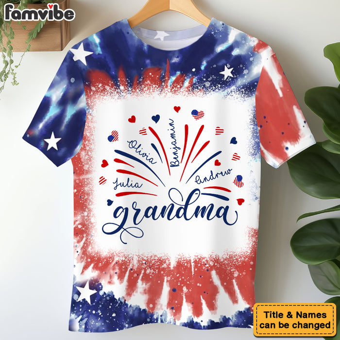 Personalized Gift For Grandma Fireworks Flag All-over Print T Shirt - Hoodie - Sweatshirt 32874 1