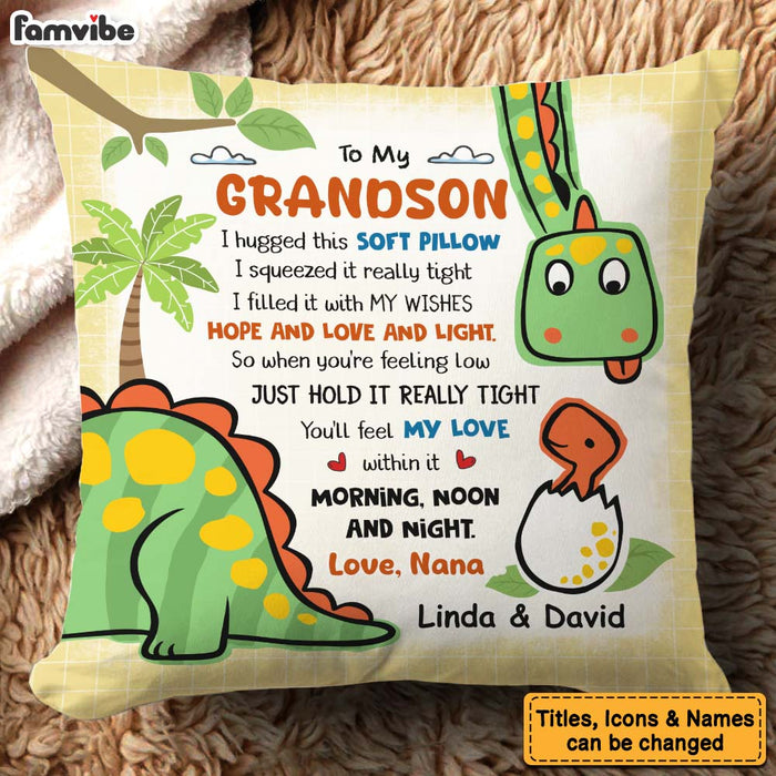 Personalized Gift for grandson Dinosaur  Hug this Pillow 32875 1