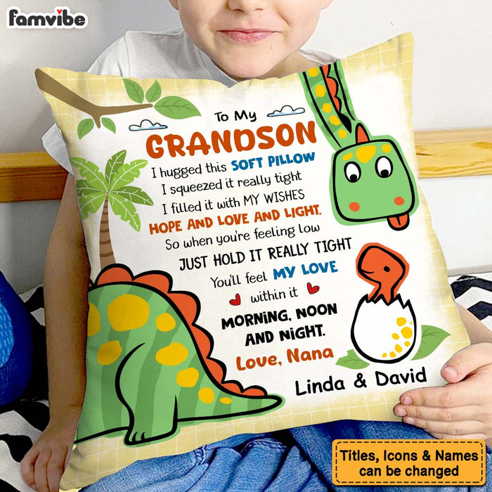 Personalized Gift for grandson Dinosaur  Hug this Pillow 32875 1
