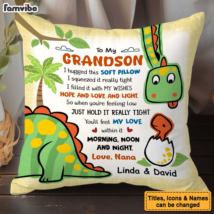 Personalized Gift for grandson Dinosaur  Hug this Pillow 32875 1