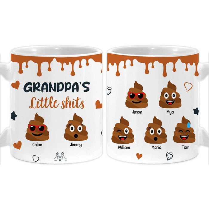 Personalized Gift for Grandpa Little Shit Mug 32880 1