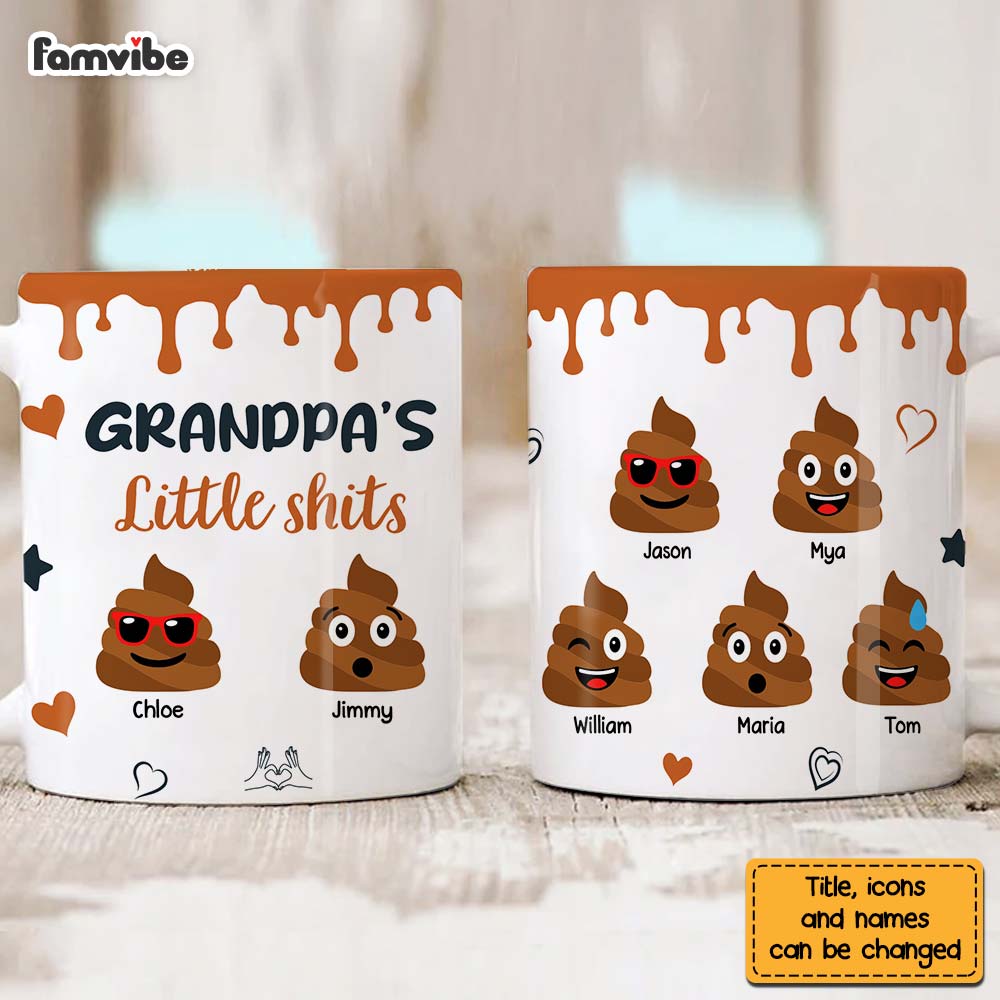 Personalized Gift for Grandpa Little Shit Mug 32880 Primary Mockup