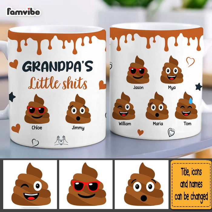Personalized Gift for Grandpa Little Shit Mug 32880 1