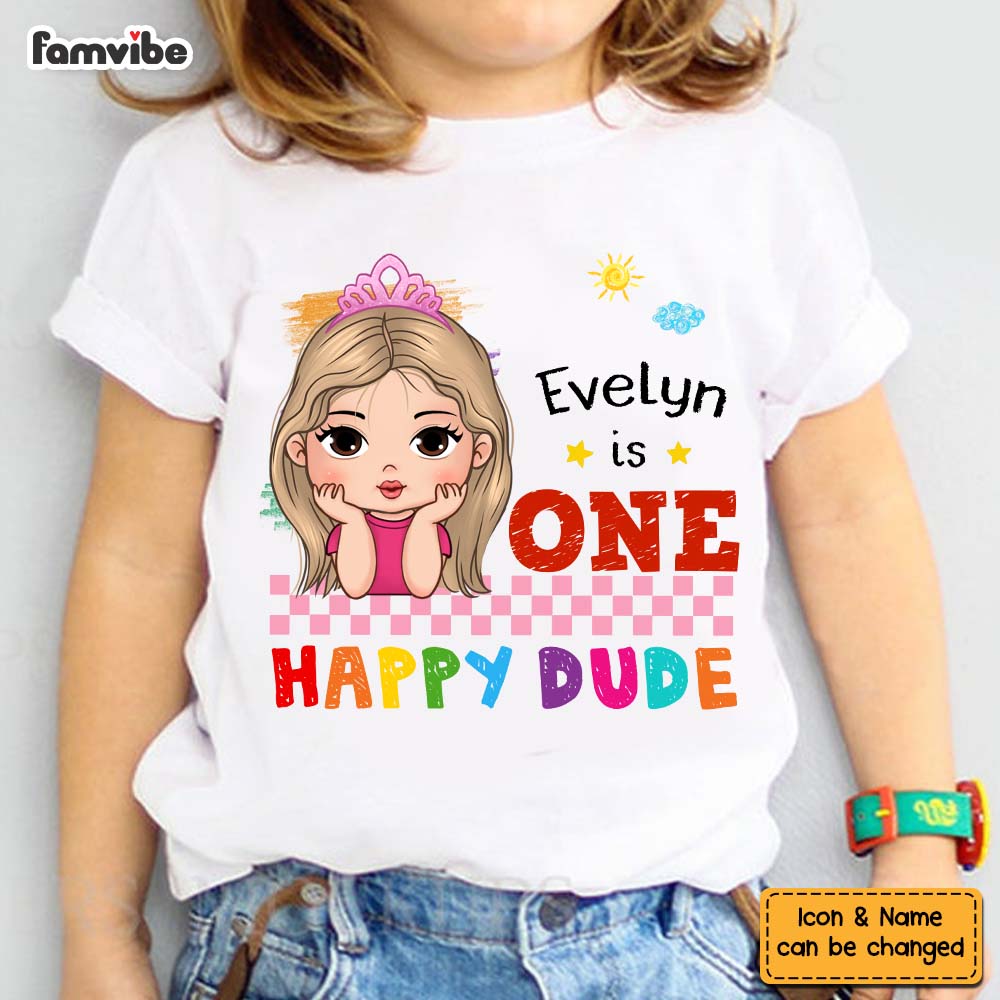 Personalized Gift For Granddaughter One Happy Dude Kid T Shirt - Kid Hoodie - Kid Sweatshirt 32886 Mockup 2