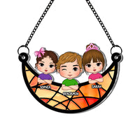 Personalized Gift For Grandma Grandkids On The Moon Acrylic Suncatcher Ornament 32889 thumb 1