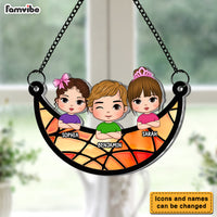 Personalized Gift For Grandma Grandkids On The Moon Acrylic Suncatcher Ornament 32889 thumb 1