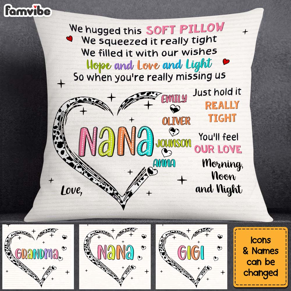 Personalized Gift For Grandma Love Heart Hug This Pillow 32895 Primary Mockup