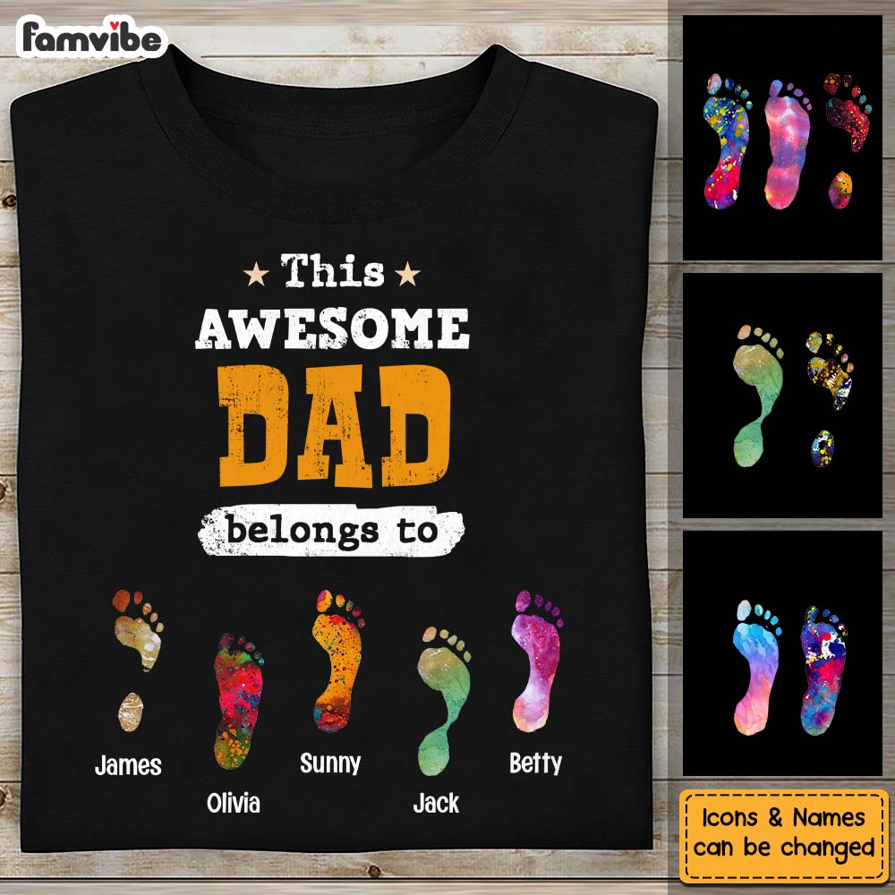Personalized Gift For Dad Footprints Shirt Hoodie Sweatshirt 32897 Primary Mockup