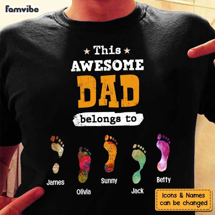 Personalized Gift For Dad Footprints Shirt - Hoodie - Sweatshirt 32897 1