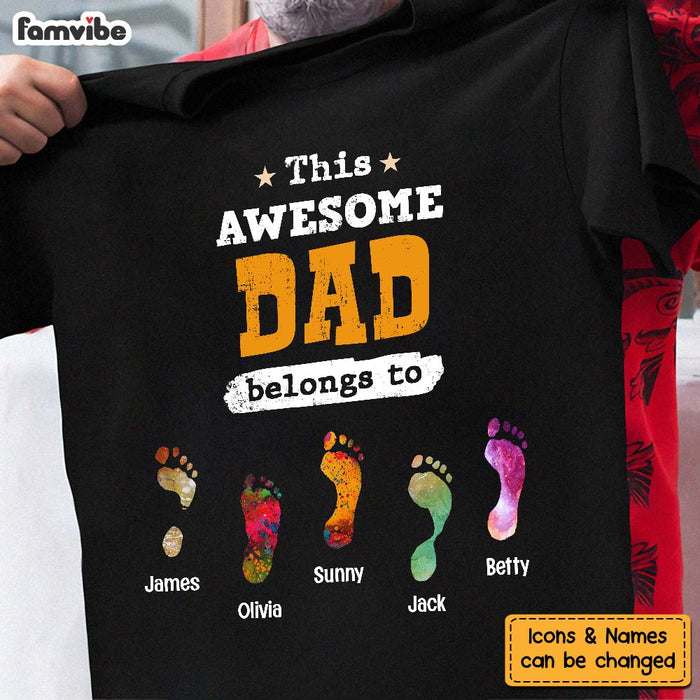Personalized Gift For Dad Footprints Shirt - Hoodie - Sweatshirt 32897 1