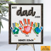 Personalized Father's Day Handprint 2 Layered Separate Wooden Plaque 32902 1