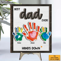 Personalized Father's Day Handprint 2 Layered Separate Wooden Plaque 32902 thumb 1