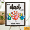 Personalized Father's Day Handprint 2 Layered Separate Wooden Plaque 32902 1