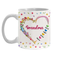 Personalized Gift For Grandma Mom Kids Heart Floral Mug 32906 thumb 1