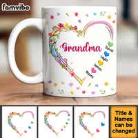 Personalized Gift For Grandma Mom Kids Heart Floral Mug 32906 thumb 1