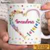Personalized Gift For Grandma Mom Kids Heart Floral Mug 32906 1