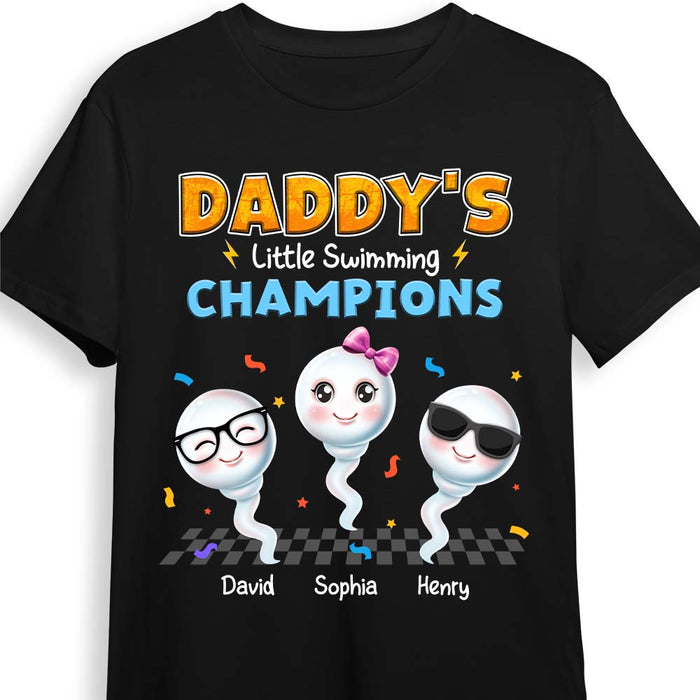 Personalized Gift for Daddy Little Swimming Champions Shirt - Hoodie - Sweatshirt 32915 1
