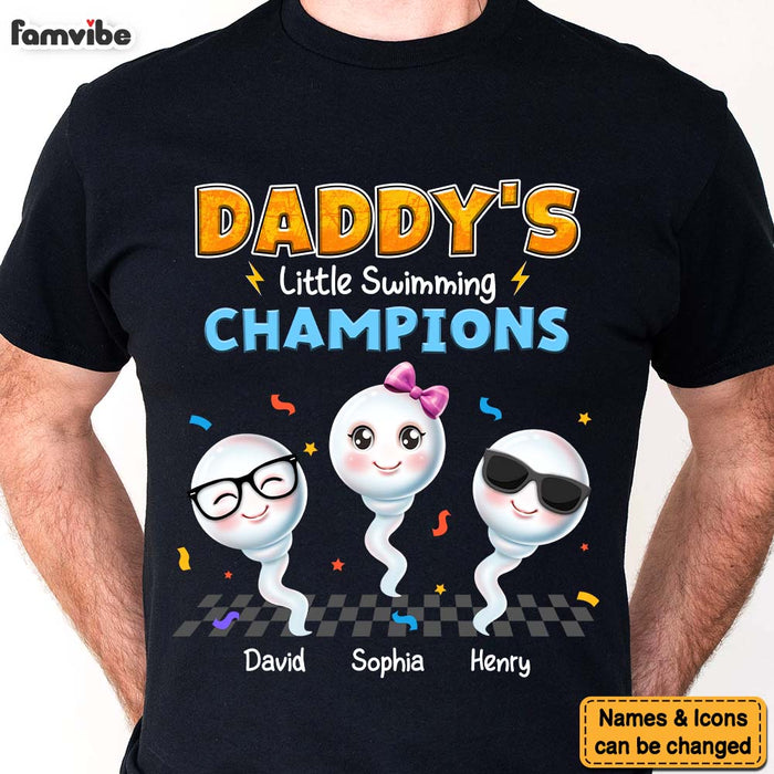 Personalized Gift for Daddy Little Swimming Champions Shirt - Hoodie - Sweatshirt 32915 1