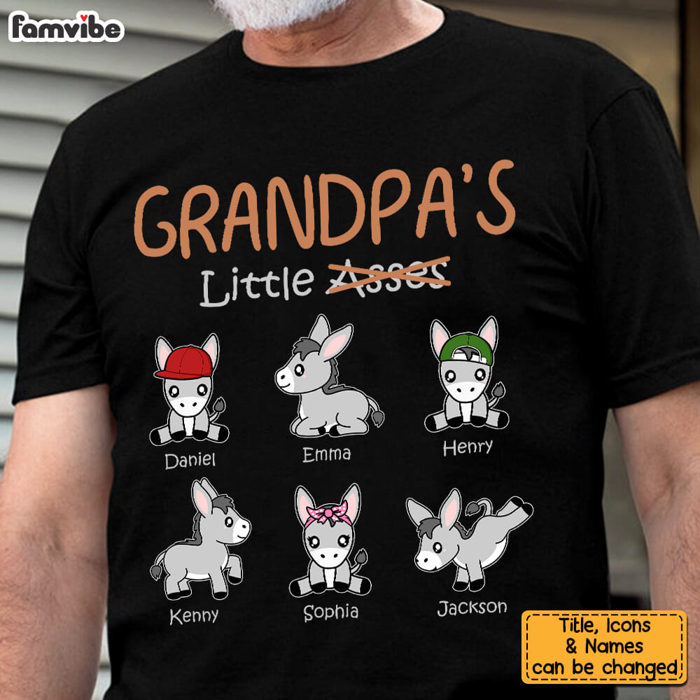 Personalized Gift for Grandpa Dad Little Asses Shirt Hoodie Sweatshirt 32916 Primary Mockup