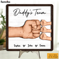 Personalized Gift For Dad Fist Bump 2 Layered Separate Wooden Plaque 32921 thumb 1