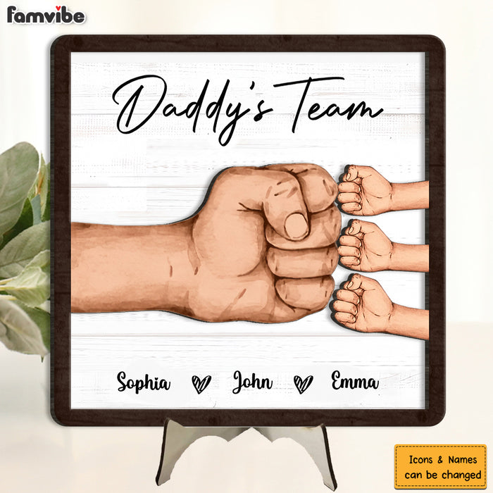 Personalized Gift For Dad Fist Bump 2 Layered Separate Wooden Plaque 32921 1