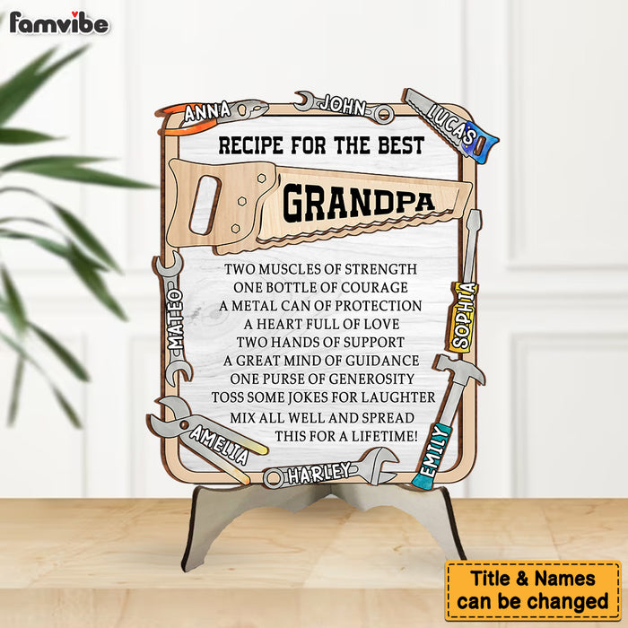 Personalized Gift For Dad Tool 2 Layered Wooden Plaque 32926 1