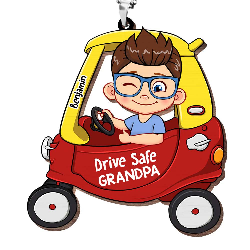 Personalized Gift for Grandpa Drive Safe Ornament 32934 Primary Mockup