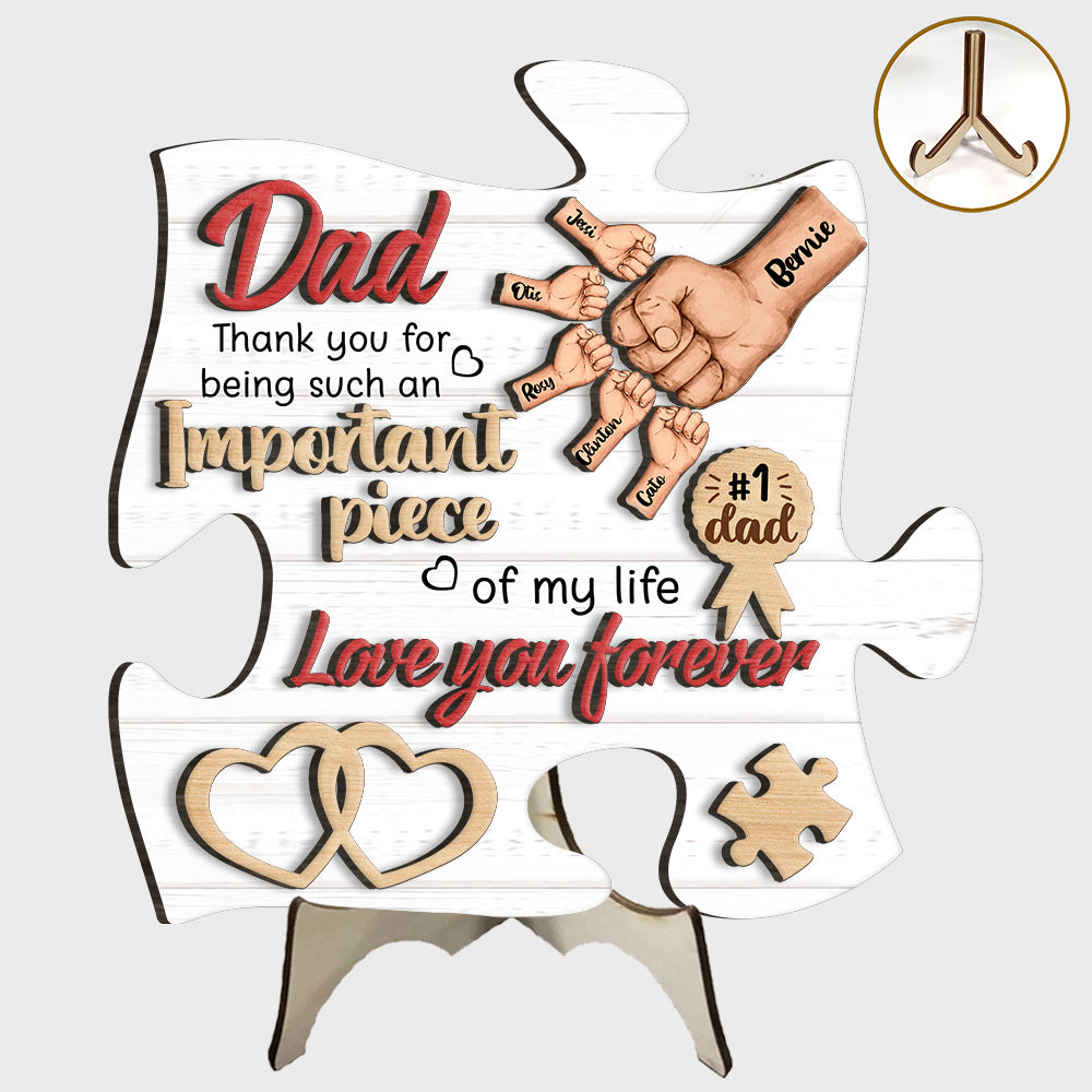 Personalized Gift For Dad Important Piece 2 Layered Separate Wooden Plaque 32948 Primary Mockup