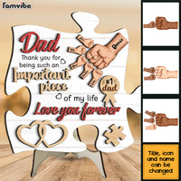 Personalized Gift For Dad Important Piece 2 Layered Separate Wooden Plaque 32948 thumb 1