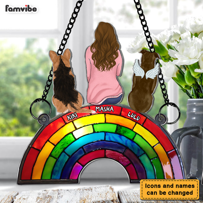 Personalized Gift For Dog Memorial Rainbow Bridge Acrylic Suncatcher Ornament 32951 1