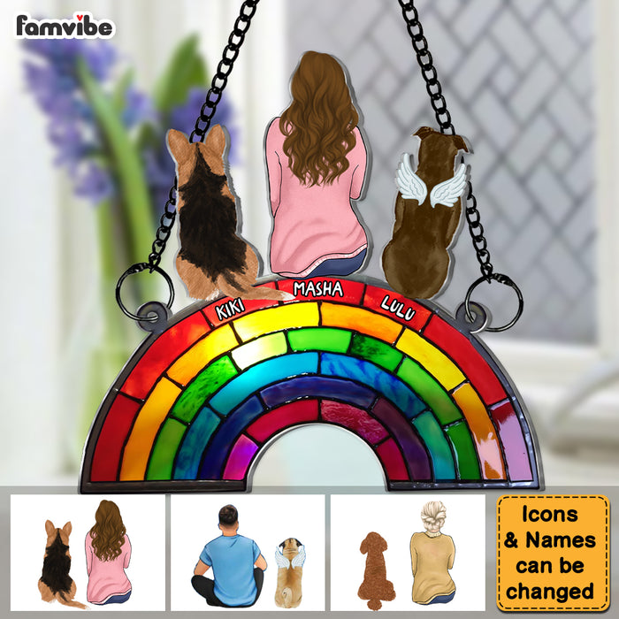 Personalized Gift For Dog Memorial Rainbow Bridge Acrylic Suncatcher Ornament 32951 1