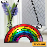 Personalized Gift For Dog Memorial Rainbow Bridge Acrylic Suncatcher Ornament 32951 thumb 1