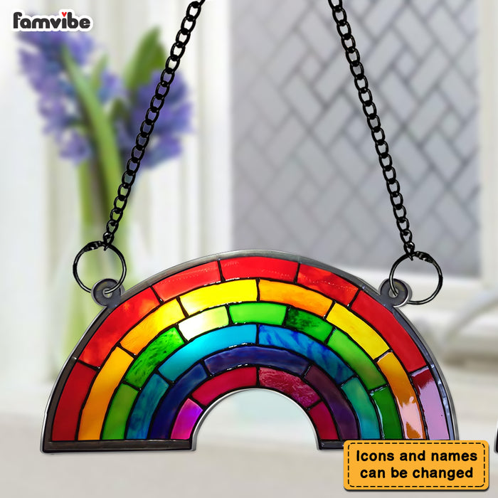 Personalized Gift For Dog Memorial Rainbow Bridge Acrylic Suncatcher Ornament 32951 1