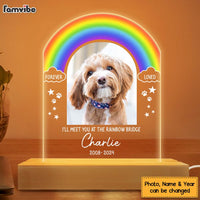 Personalized Gift For Dog Memorial Rainbow Bridge Plaque LED Lamp Night Light 32952 thumb 1