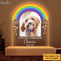 Personalized Gift For Dog Memorial Rainbow Bridge Plaque LED Lamp Night Light 32952 thumb 1