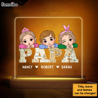 Personalized Gift For Papa and Dad Vintage Map Plaque LED Lamp Night Light 32954 thumb 1