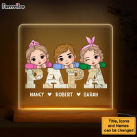 Personalized Gift For Papa and Dad Vintage Map Plaque LED Lamp Night Light 32954 thumb 1