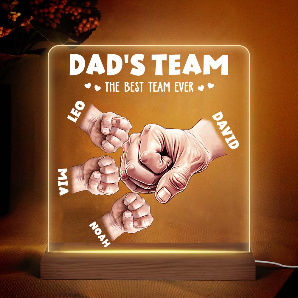 Personalized Gift For Dad's Team Plaque LED Lamp Night Light 32959 Primary Mockup
