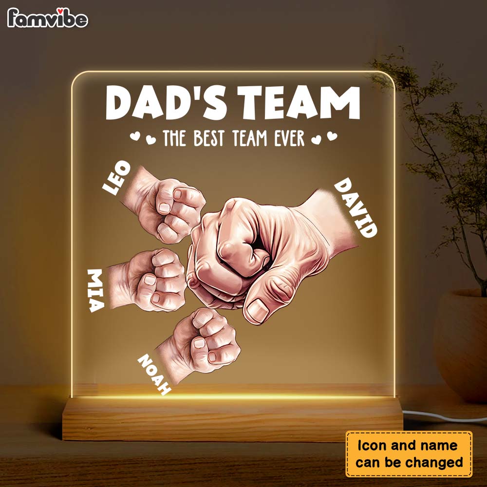 Personalized Gift For Dad's Team Plaque LED Lamp Night Light 32959 Primary Mockup