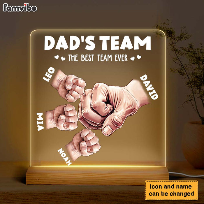 Personalized Gift For Dad's Team Plaque LED Lamp Night Light 32959 1