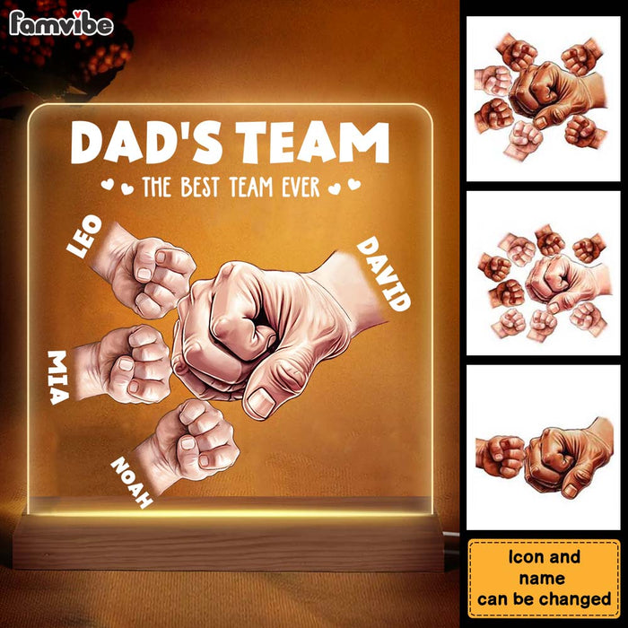 Personalized Gift For Dad's Team Plaque LED Lamp Night Light 32959 1