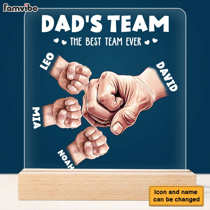 Personalized Gift For Dad's Team Plaque LED Lamp Night Light 32959 1