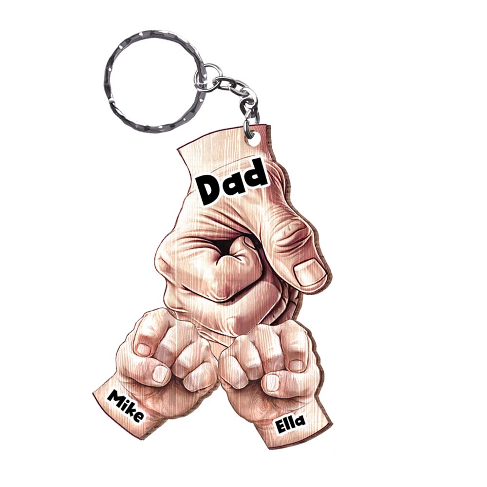 Personalized Gift For Dad and  Son, Daughter Wood Keychain 32961 Primary Mockup