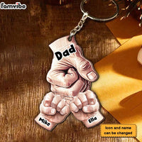 Personalized Gift For Dad and  Son, Daughter Wood Keychain 32961 thumb 1