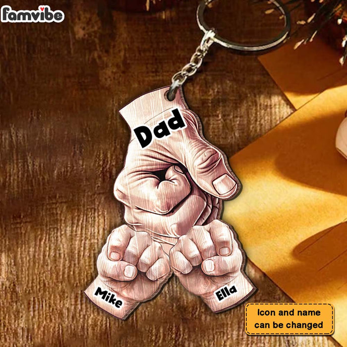 Personalized Gift For Dad and  Son, Daughter Wood Keychain 32961 1
