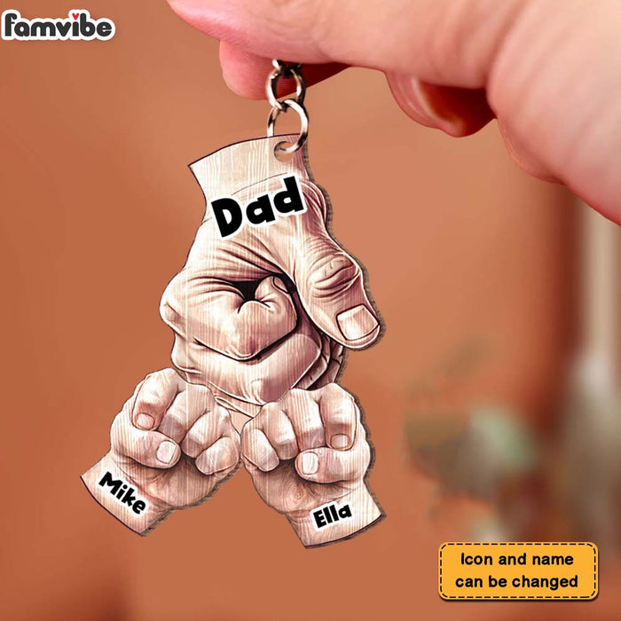 Personalized Gift For Dad and  Son, Daughter Wood Keychain 32961 1
