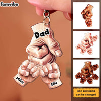 Personalized Gift For Dad and  Son, Daughter Wood Keychain 32961 thumb 1