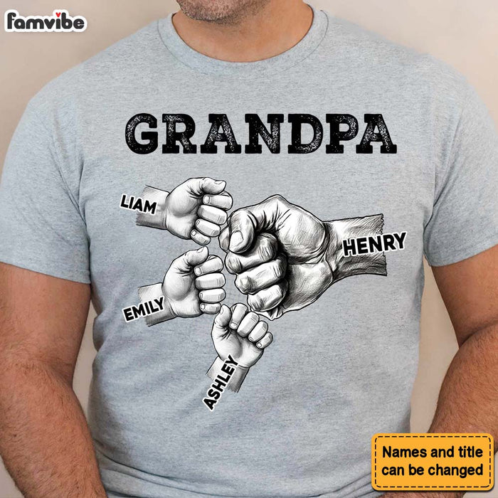 Personalized Gift For Dad, Grandpa fist Bump Shirt - Hoodie - Sweatshirt 32968 1